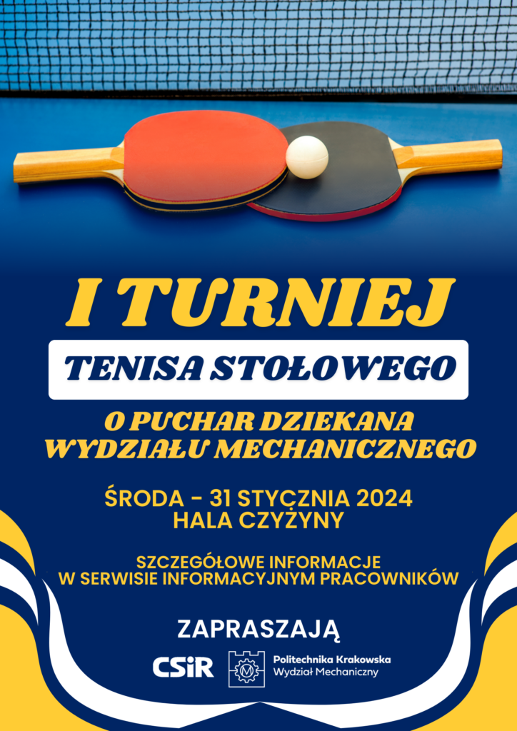 Plakat turnieju tenisa stołowego